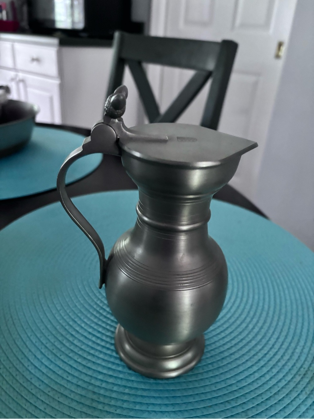 Pewter Lidded Beer Stein. Original Scheeizer Zinn - Picture 2 of 4